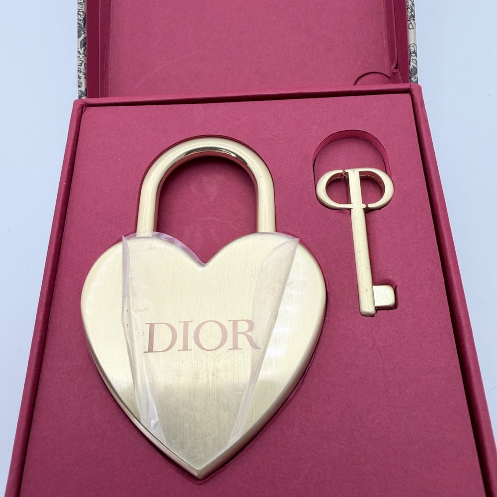 Christian Dior Gold Heart Lock and Key Set - Valentine’s Day Gift - Working Lock